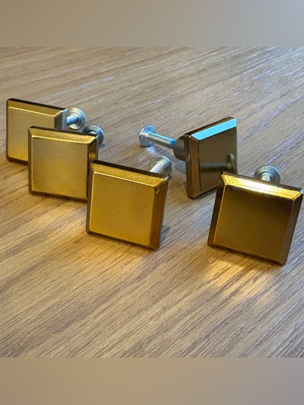 Square Gold/brass standard desk knob replacements